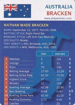 2009 Winning Games Wickets Cricket Card Game #NNO Nathan Bracken Front